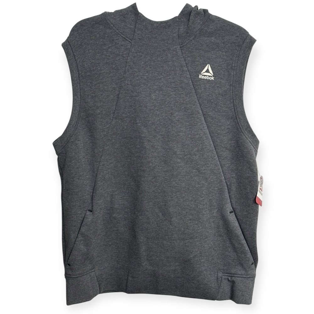 Reebok Men's Charcoal Sleeveless Hoodie Size XL